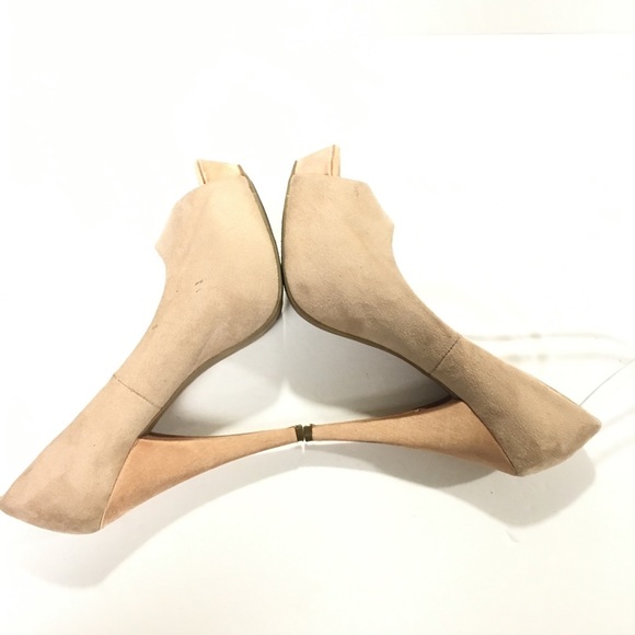 Z LONDON Light Pink Suede Peep Toe Heels 7.5 - Picture 5 of 7